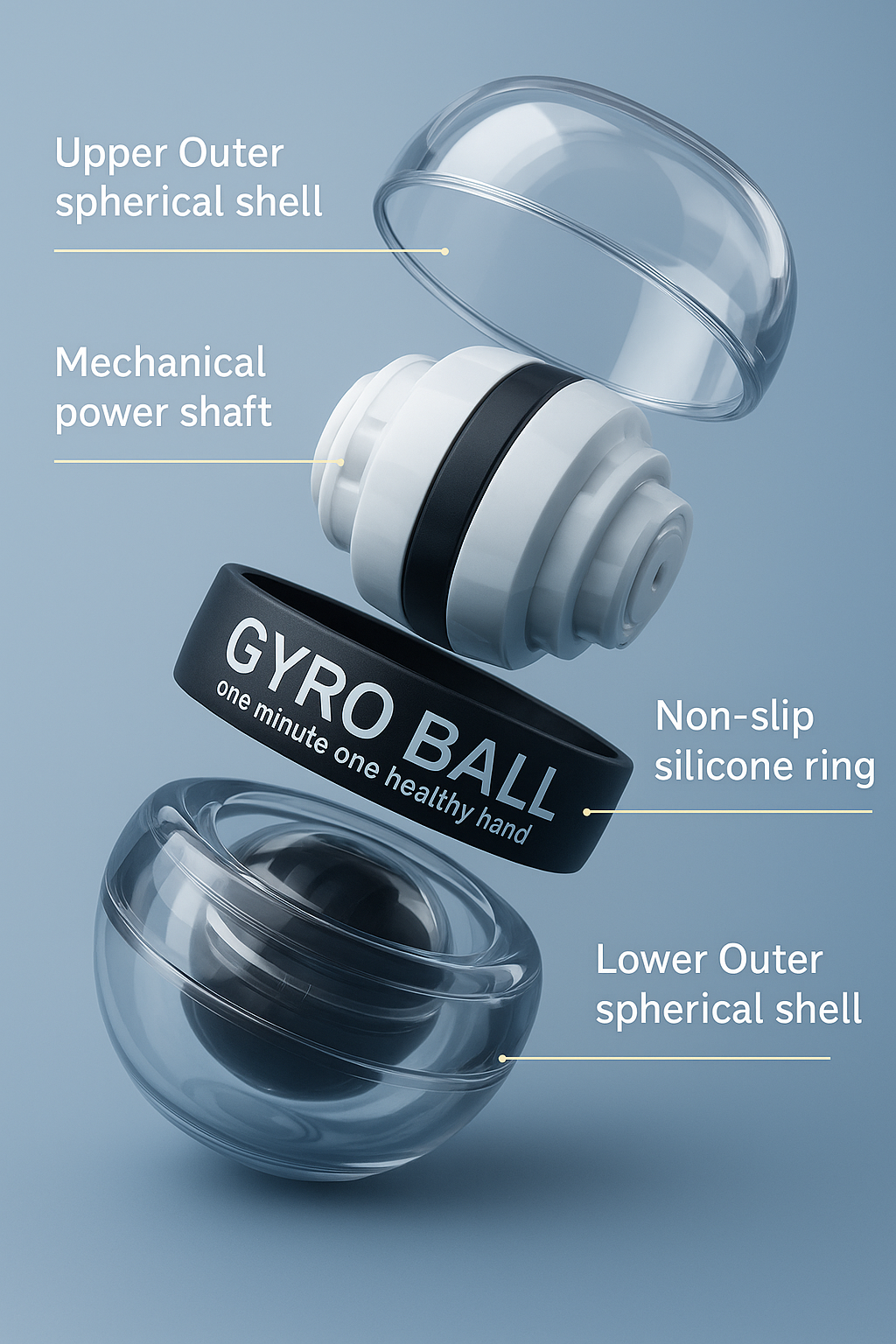 LED Gyroscopic Power Trainer Ball Autostart Range Gyro Power Wrist Ball Arm Hand Muscle Force Trainer Fitness Equipment